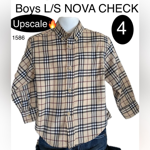 BURBERRY Upscale Boys L/S Nova Check Button Down🔥EUC/Flawless/ Size 4🔥 - Picture 15 of 15